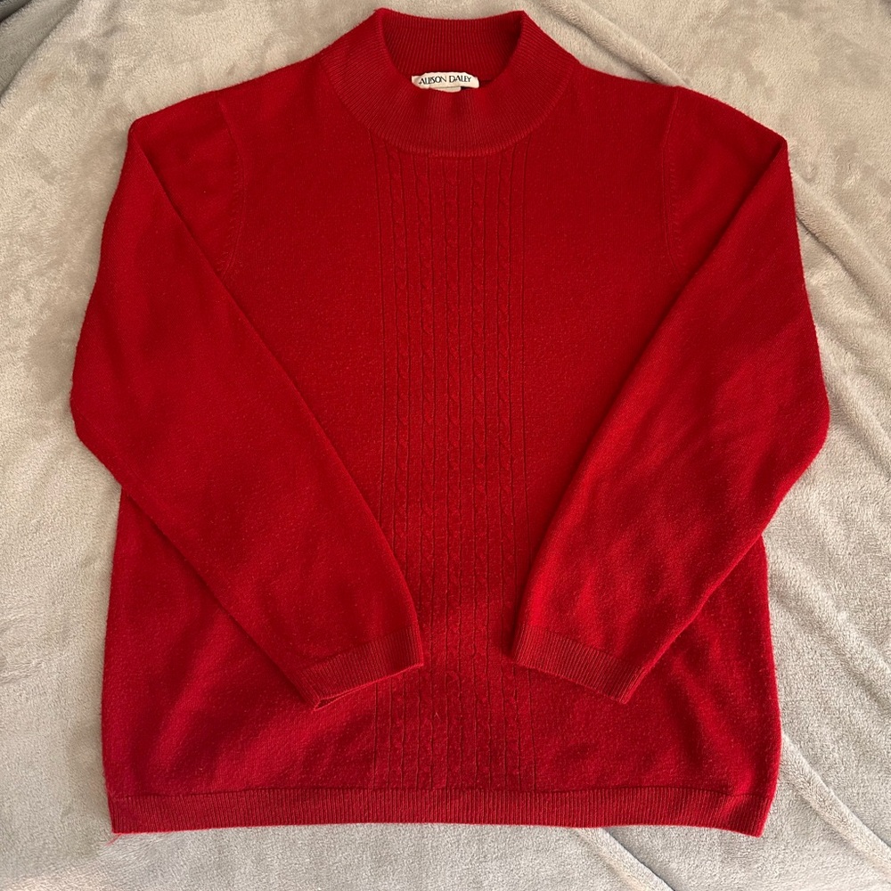 Red Mockneck Sweater